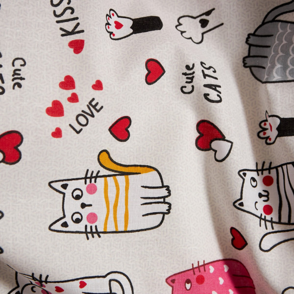 Фото - Комплект постельного белья Moon&Star Бязь Gold Люкс Cute Cats King Size 220x240 нав. 4х70х70 (MS-820009069)