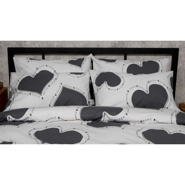 Фото - Наволочка Moon&Star Бязь Gold Люкс Grey Love 40х40 2 шт (MS-840001380)