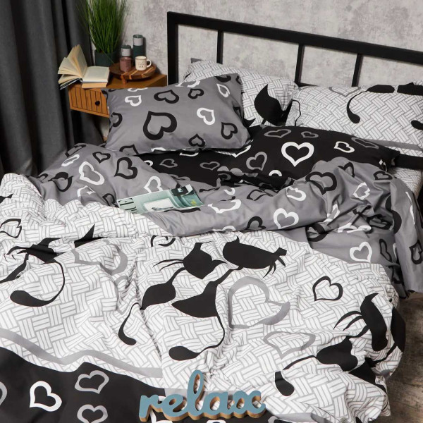 Фото - Комплект постельного белья Moon&Star Бязь Gold Люкс Feline Romance King Size 220x240 нав. 2х50х70 (MS-820009206)