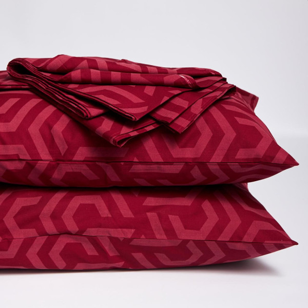 Фото - Комплект постельного белья Moon&Star Бязь Gold Люкс Burgundy Charm 180х220 см нав. 50х70 2 шт. (MS-880000064)