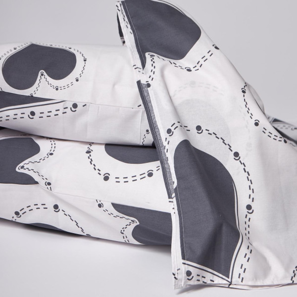 Фото - Комплект постельного белья Moon&Star прост. 220х240 + 2 нав. 70х70 Бязь Gold Люкс Grey Love (MS-880000275)