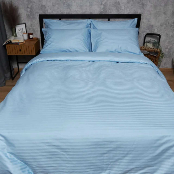 Фото - Комплект постельного белья Moon&Star прост. 220х240 + 2 нав. 50х70 Satin Stripe Ocean Calm (MS-880000694)