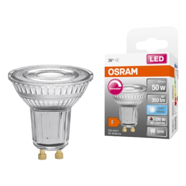 Фото - Лампочка светодиодная Osram LED GU10 4.5Вт 4000К 350Лм PAR1650 (4058075798120)