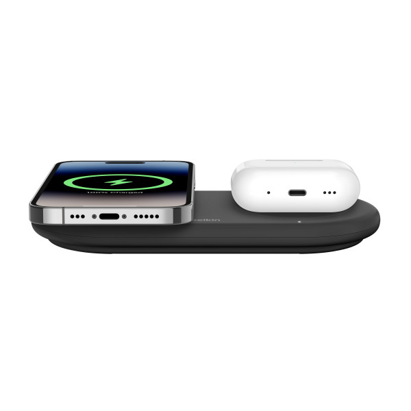 Фото - Беспроводное зарядное устройство Belkin 2в1 15Вт Pad Qi2 Black (WIZ021VFBK)
