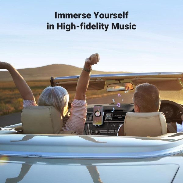 Фото - FM модулятор UGREEN CM723 Bluetooth 5.4 Car Receiver Audio Adapter Black (35002)