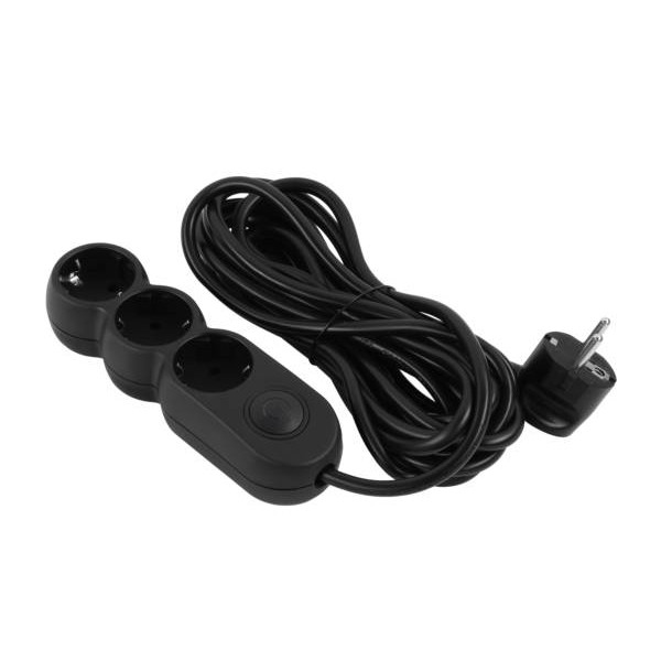 Фото - Удлинитель 220В 2E Plus 3 розетки 5 м Black (2E-U03VES5MBK)