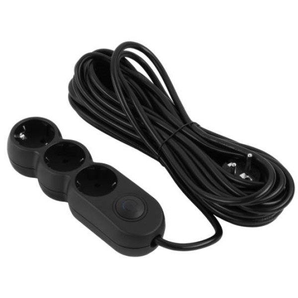 Фото - Удлинитель 220В 2E Plus 3 розетки 10 м Black (2E-U03VES10MBK)