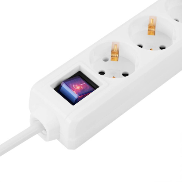 Фото - Удлинитель 220В 2E 6 розеток 3 м White (2E-U06ESM3WH)