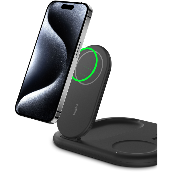 Фото - Беспроводное зарядное устройство Belkin 3в1 Magnetic Foldable iPhone/Watch/AirPods, Qi2 15Вт Black (WIZ029VFBK)