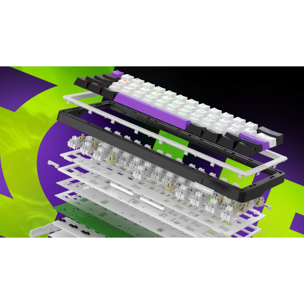 Фото - Клавиатура проводная игровая Hator Hellyberry HK60 White-Violet (HK60)