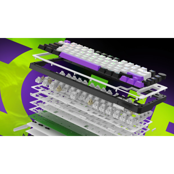 Фото - Клавиатура проводная игровая Hator Hellyberry HK75 White-Violet (HK75)