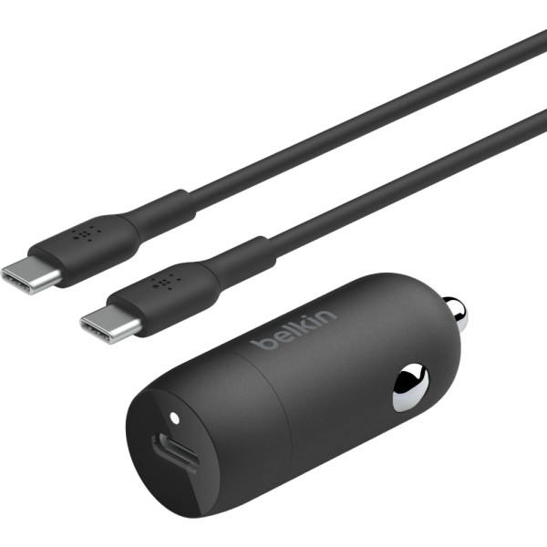 Фото - Автомобильное зарядное устройство Belkin 30Вт USB-C PD PPS кабель USB-C > USB-C 1m Black (CCA004BT1MBK-B6)
