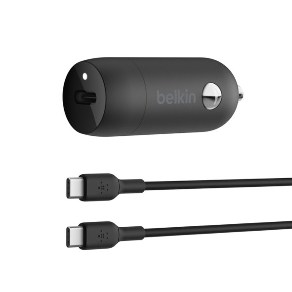 Фото - Автомобильное зарядное устройство Belkin 30Вт USB-C PD PPS кабель USB-C > USB-C 1m Black (CCA004BT1MBK-B6)