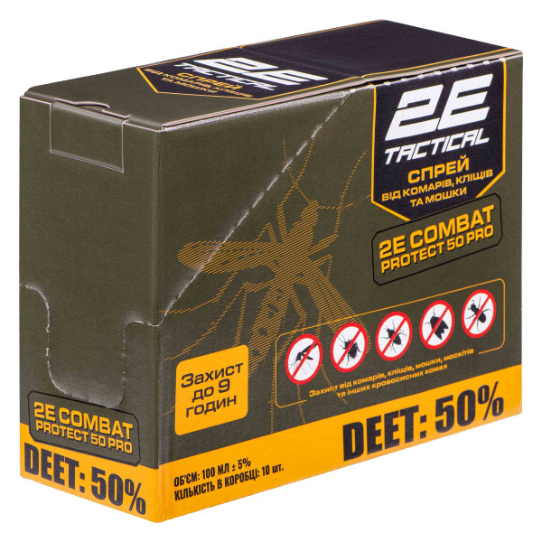 Фото - Спрей от насекомых 2E Combat Protect 50 Pro, 100 мл, 10 шт. (2E-RPLNTDT50-10DB)