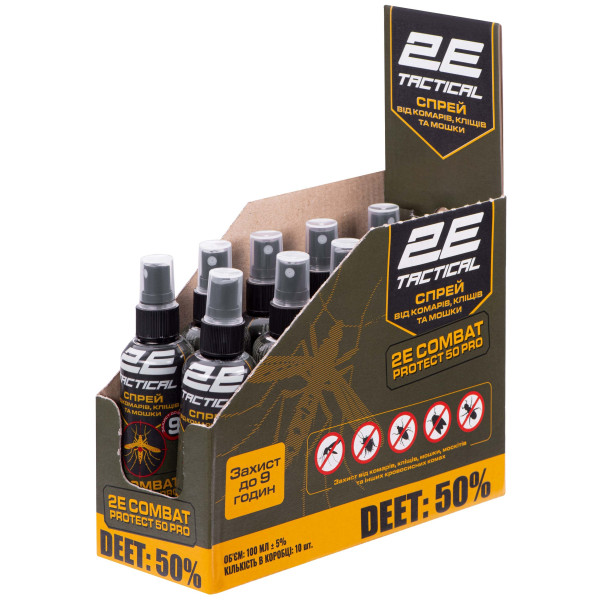 Фото - Спрей от насекомых 2E Combat Protect 50 Pro, 100 мл, 10 шт. (2E-RPLNTDT50-10DB)