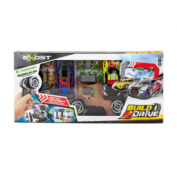 Фото - Набор машинок на радиоуправлении Exost ''BUILD 2 DRIVE'' DUO PACK RACE SET желтая и синяя (20705)