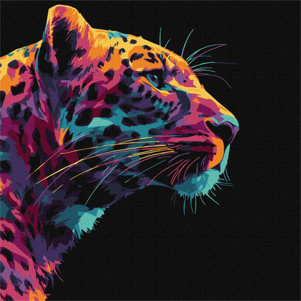 Фото - Картина по номерам Ideyka Яркий леопард 30х30 см (KHO6824)