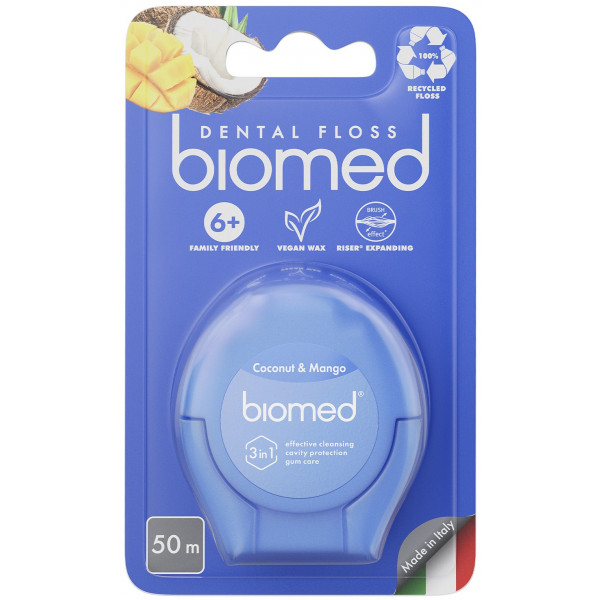 Фото - Зубная нить BioMed вкус кокоса и манго 50 м (7640168937232)