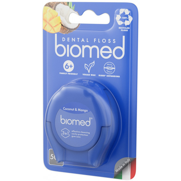 Фото - Зубная нить BioMed вкус кокоса и манго 50 м (7640168937232)
