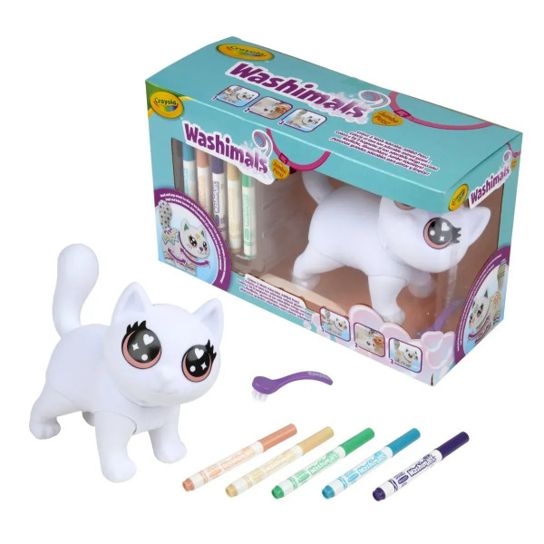 Фото - Набор для декупажа и росписи Crayola Washimals Котик-великан с фломастерами 5 шт. (74-7518)