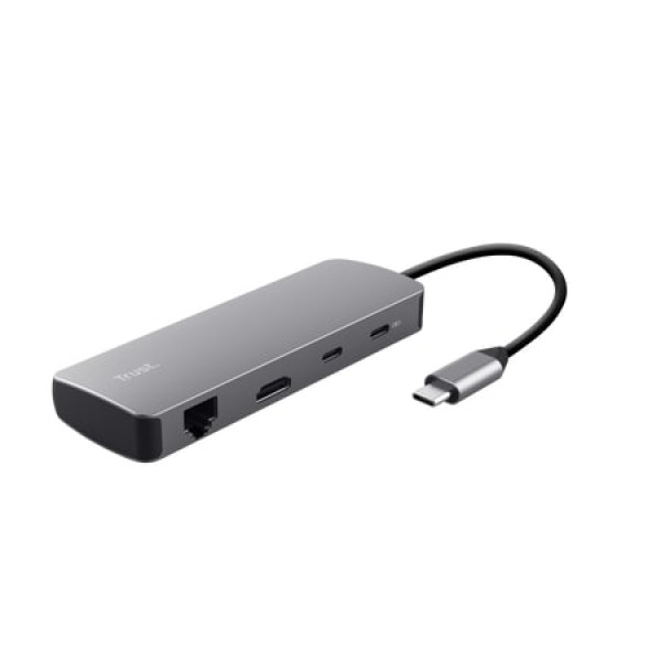Фото - Хаб USB Trust Dalyx 8in1 USB-C> 1xUSB-А 3.2/USB-A 2.0/2xUSB-С/HDMI/Ehernet/SD/microSD 0.15m (25672)