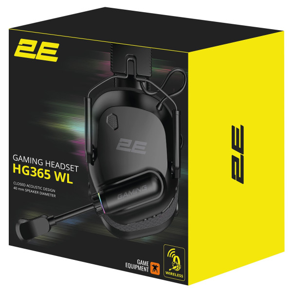 Фото - Гарнитура беспроводная игровая 2E GAMING HG365 BT/WL Black (2E-HG365BK-WL)