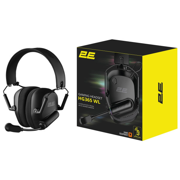 Фото - Гарнитура беспроводная игровая 2E GAMING HG365 BT/WL Black (2E-HG365BK-WL)