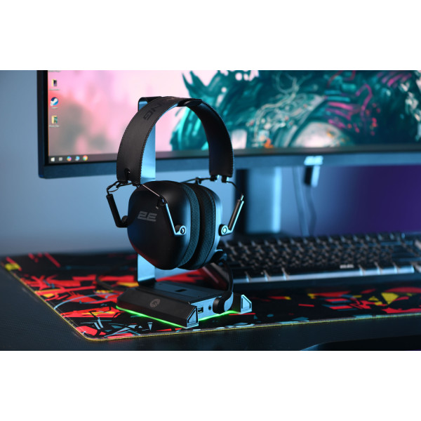 Фото - Гарнитура беспроводная игровая 2E GAMING HG365 BT/WL Black (2E-HG365BK-WL)