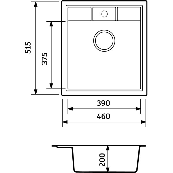 Фото - Мойка кухонная+смеситель+дозатор Adamant Brick черный (4824296209703)