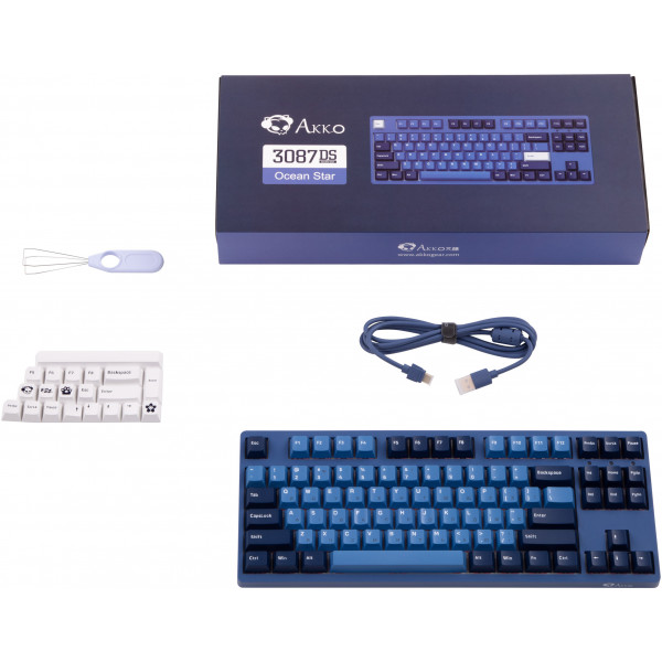 Фото - Клавиатура проводная Akko 3087 DS Ocean Star CS Pink V2, USB-A, EN/UKR, No LED Blue (6925758614238)