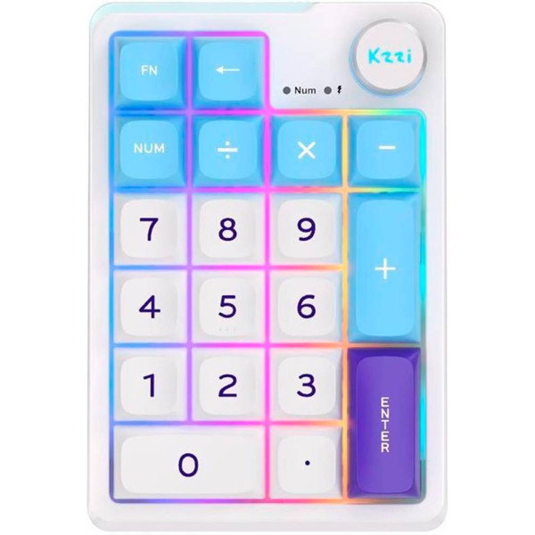 Фото - Клавиатура беспроводная игровая KZZI K20 Wireless Keypad UA\ENG Blue Sea (6935280823404)