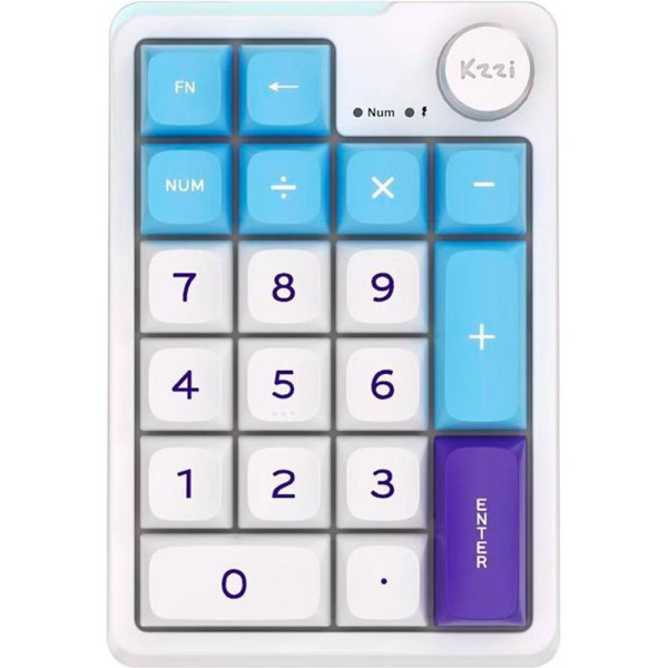 Фото - Клавиатура беспроводная игровая KZZI K20 Wireless Keypad UA\ENG Blue Sea (6935280823404)