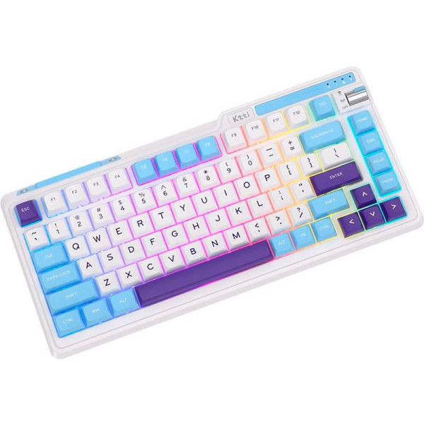 Фото - Клавиатура беспроводная игровая KZZI K75 Lite Wireless Keyboard UA\ENG Blue Sea (6935280824654)
