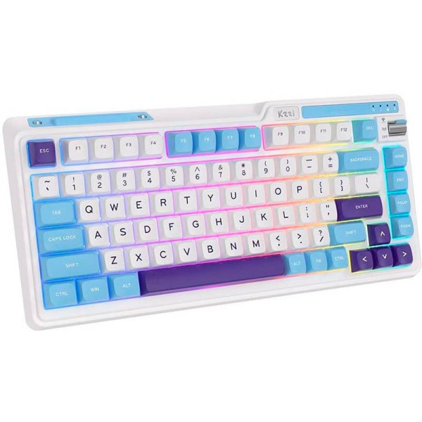 Фото - Клавиатура беспроводная игровая KZZI K75 Lite Wireless Keyboard UA\ENG Blue Sea (6935280824654)