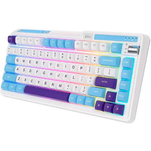 Фото - Клавиатура беспроводная игровая KZZI K75 Lite Wireless Keyboard UA\ENG Blue Sea (6935280824654)