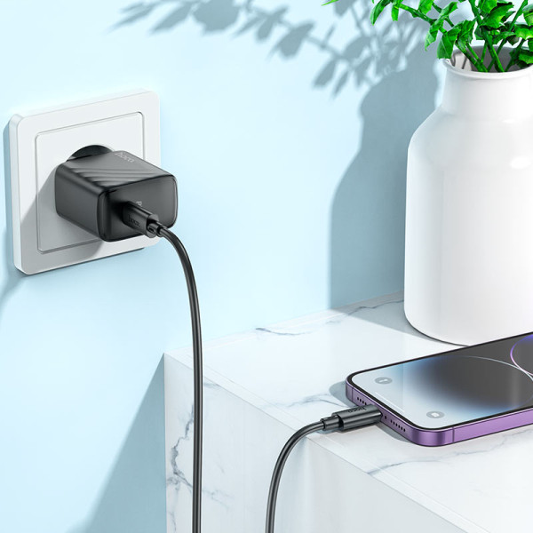 Фото - Сетевое зарядное устройство HOCO CS22A PD30W charger set(C to iP) Black (6942007609920)