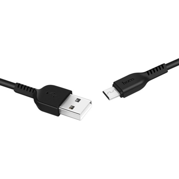 Фото - Кабель HOCO X20 USB to Micro 2.4A 1m PVC TPE Black (6957531068822)