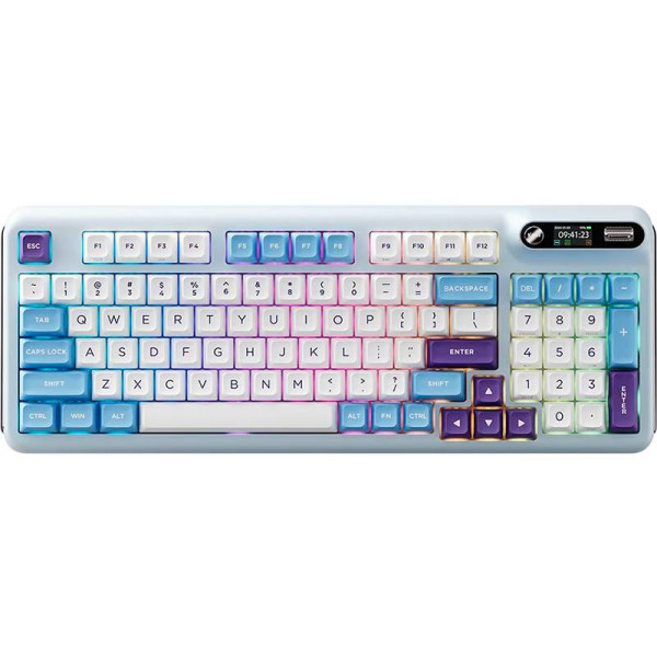 Фото - Клавиатура беспроводная игровая KZZI Z98 Wireless Keyboard UA\ENG Blue Sea (6977534870420)