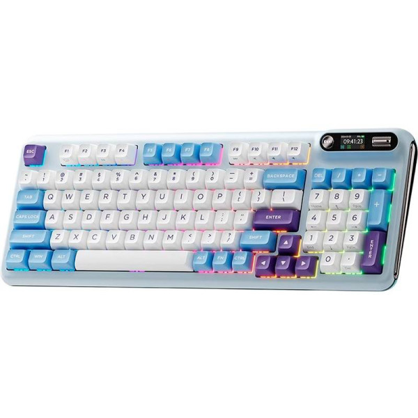 Фото - Клавиатура беспроводная игровая KZZI Z98 Wireless Keyboard UA\ENG Blue Sea (6977534870420)