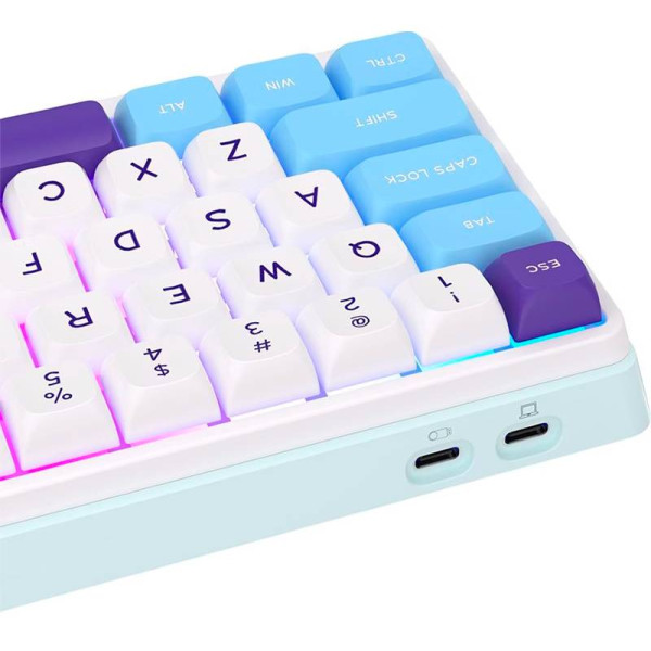 Фото - Клавиатура беспроводная игровая KZZI K68 Pro Wireless Keyboard UA\ENG Blue Sea (6977534870468)