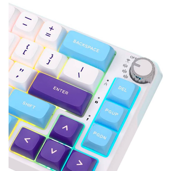 Фото - Клавиатура беспроводная игровая KZZI K68 Pro Wireless Keyboard UA\ENG Blue Sea (6977534870468)