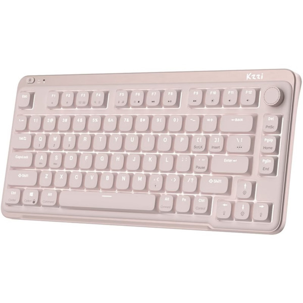 Фото - Клавиатура беспроводная игровая KZZI I75 Wireless Keyboard UA\ENG (Red Switch) Pink (6977534870567)