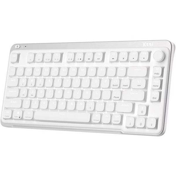 Фото - Клавиатура беспроводная игровая KZZI I75 Wireless Keyboard UA\ENG (Red Switch) White (6977534870628)