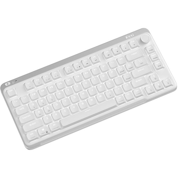 Фото - Клавиатура беспроводная игровая KZZI I75 Wireless Keyboard UA\ENG (Red Switch) White (6977534870628)