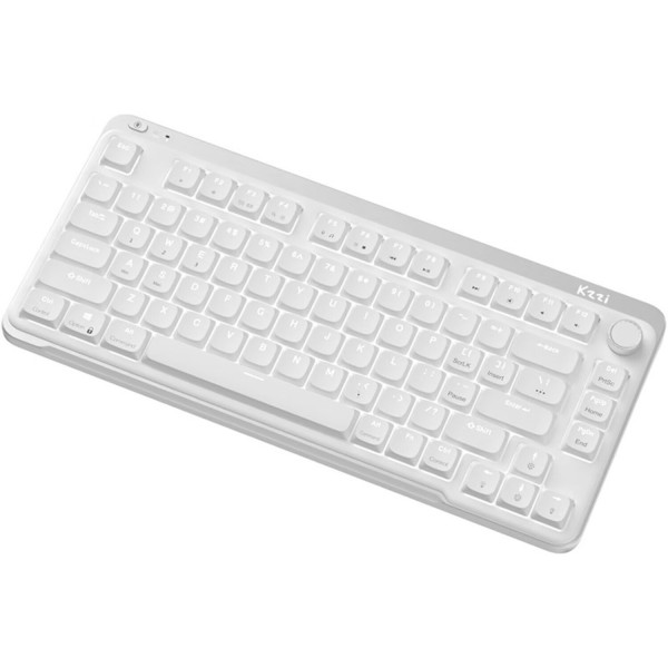 Фото - Клавиатура беспроводная игровая KZZI I75 Wireless Keyboard UA\ENG (Red Switch) White (6977534870628)