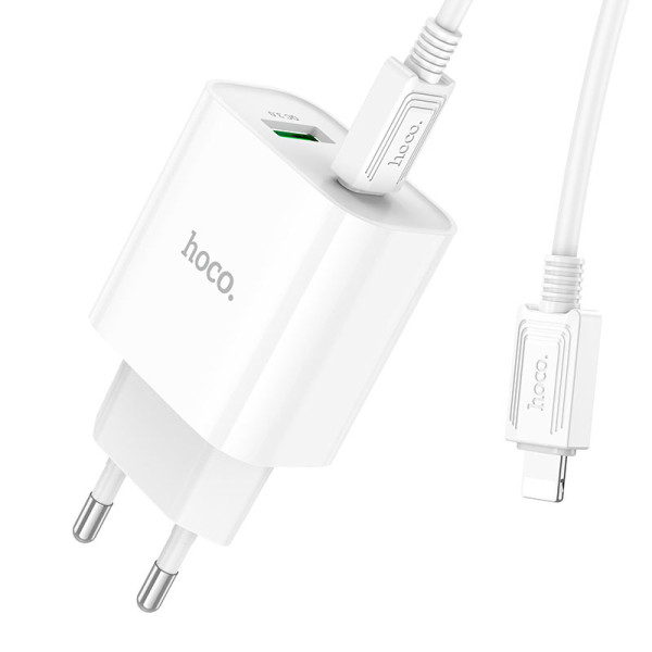 Фото - Сетевое зарядное устройство HOCO C80A Plus Rapido PD20W+QC3.0 charger set(C to iP) White (6931474779892)
