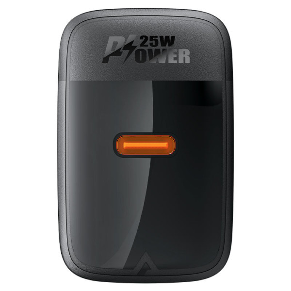 Фото - Сетевое зарядное устройство AceFast A104 PD25W GaN single USB-C charger Black (6974316283355)