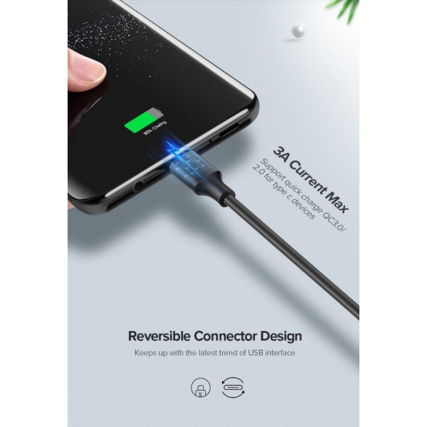Фото - Кабель синхронизации данных UGREEN US287 USB 2.0 to USB Type-C 0.5m Black (60115)