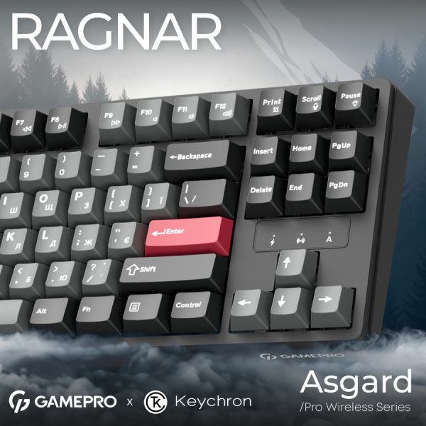 Фото - Клавиатура беспроводная игровая GamePro Asgard Ragnar Keychron Super Black (MK285BK)