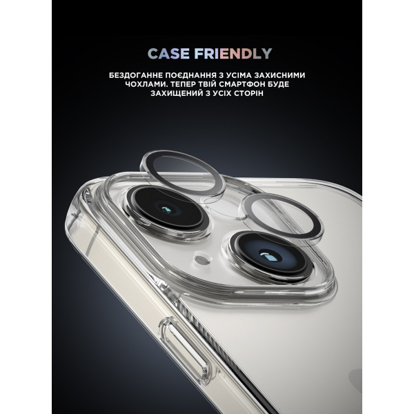 Фото - Защитное стекло для смартфона Armorstandart для камеры Supreme Black Icon for iPhone 15/15 Plus Clear (ARM76599)